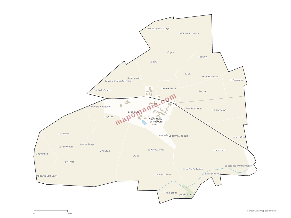 Carte de Marchéville-en-Woëvre à personnaliser