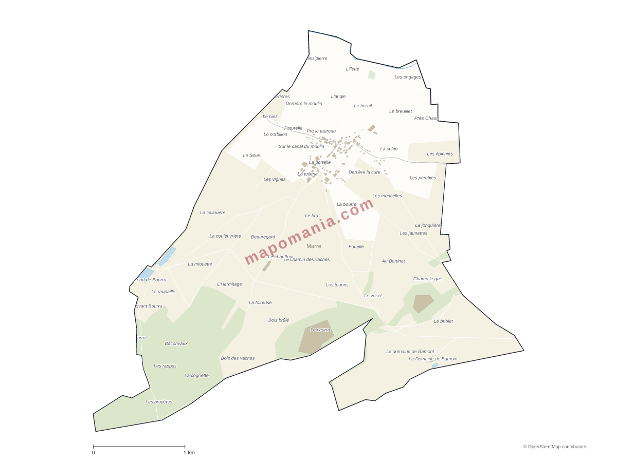 Carte de Marre à personnaliser