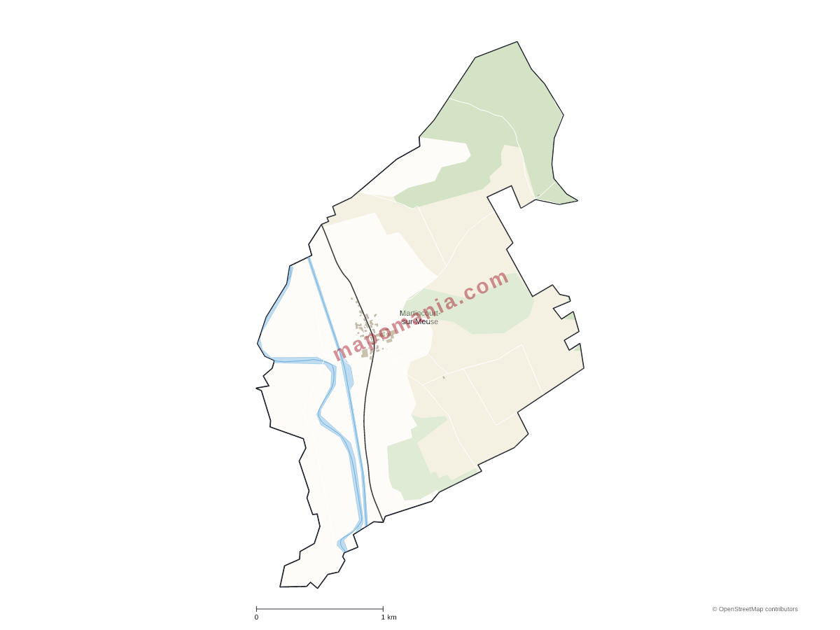 Carte de Martincourt-sur-Meuse à personnaliser