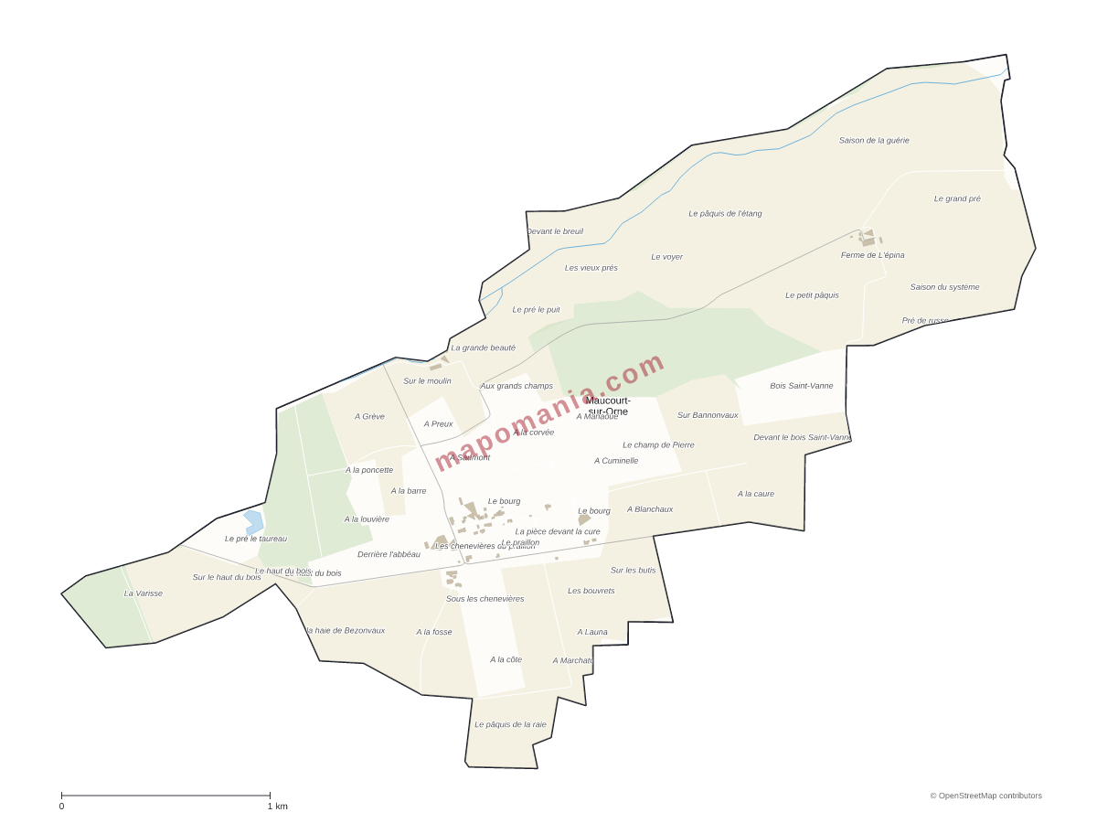 Carte de Maucourt-sur-Orne à personnaliser