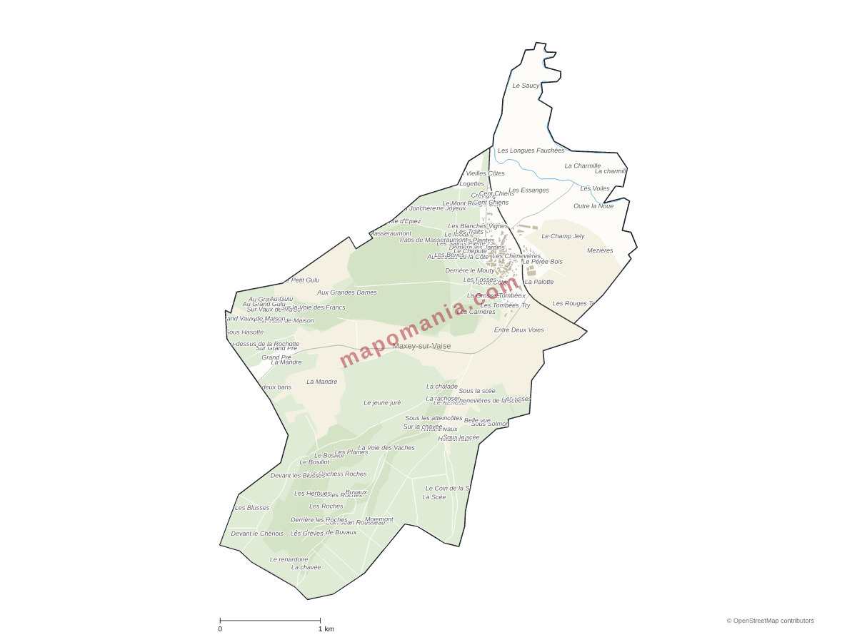 Carte de Maxey-sur-Vaise à personnaliser