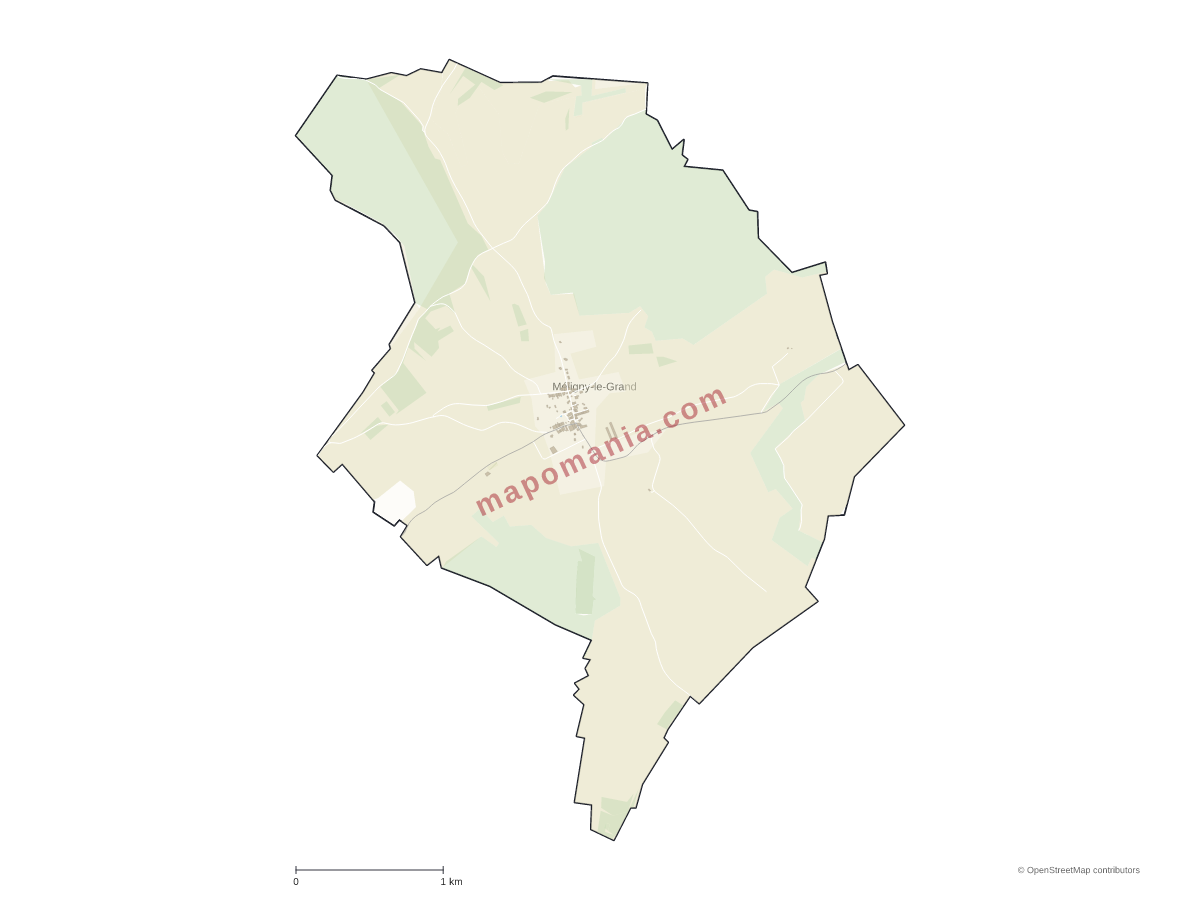 Carte de Méligny-le-Grand à personnaliser