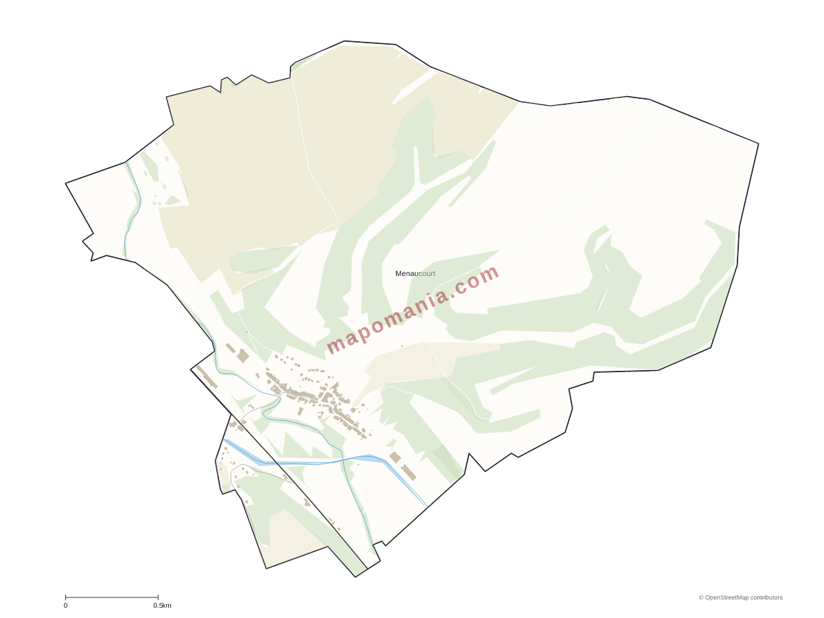 Carte de Menaucourt à personnaliser