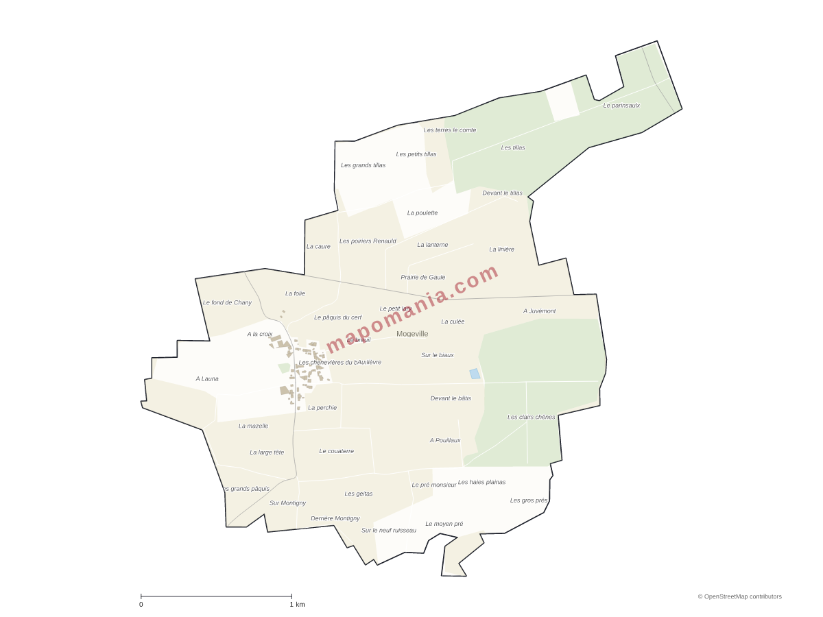 Carte de Mogeville à personnaliser