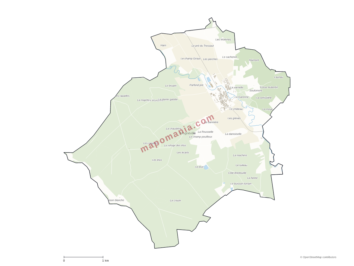 Carte de Mognéville à personnaliser