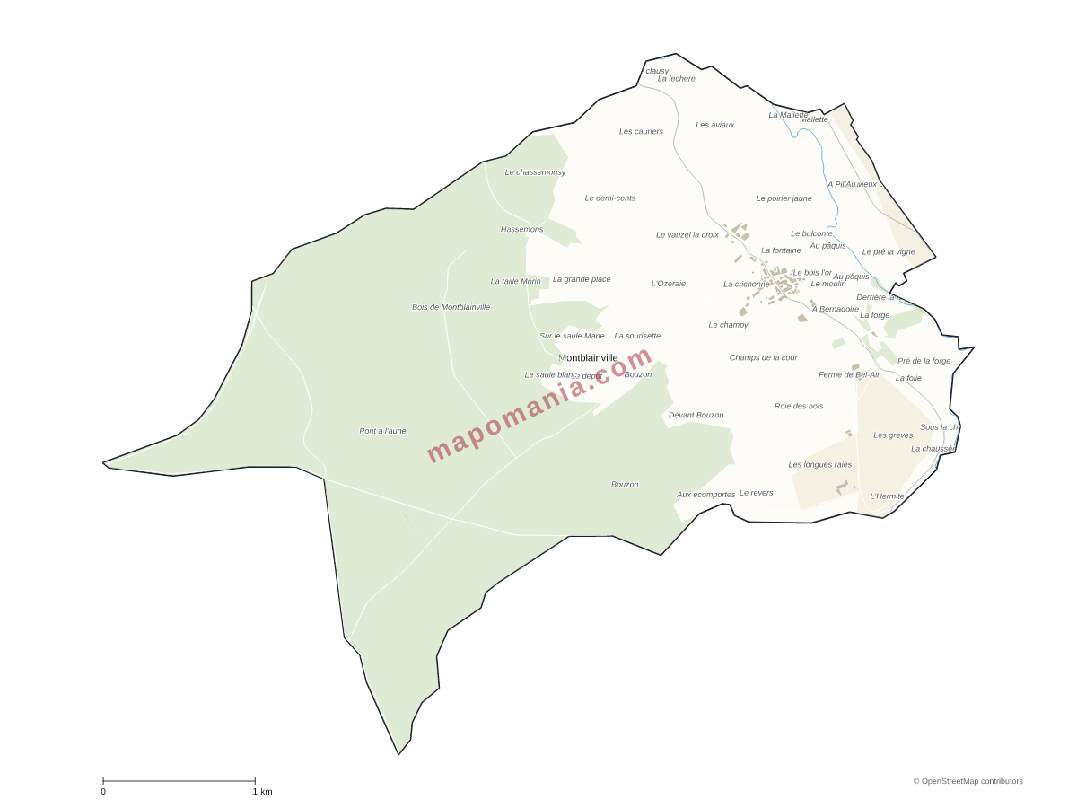 Carte de Montblainville à personnaliser