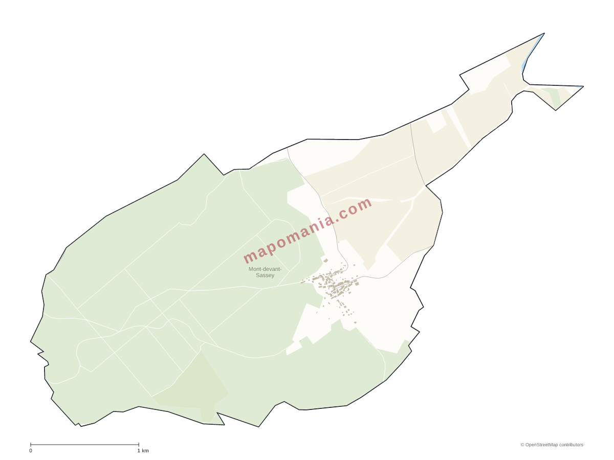 Carte de Mont-devant-Sassey à personnaliser