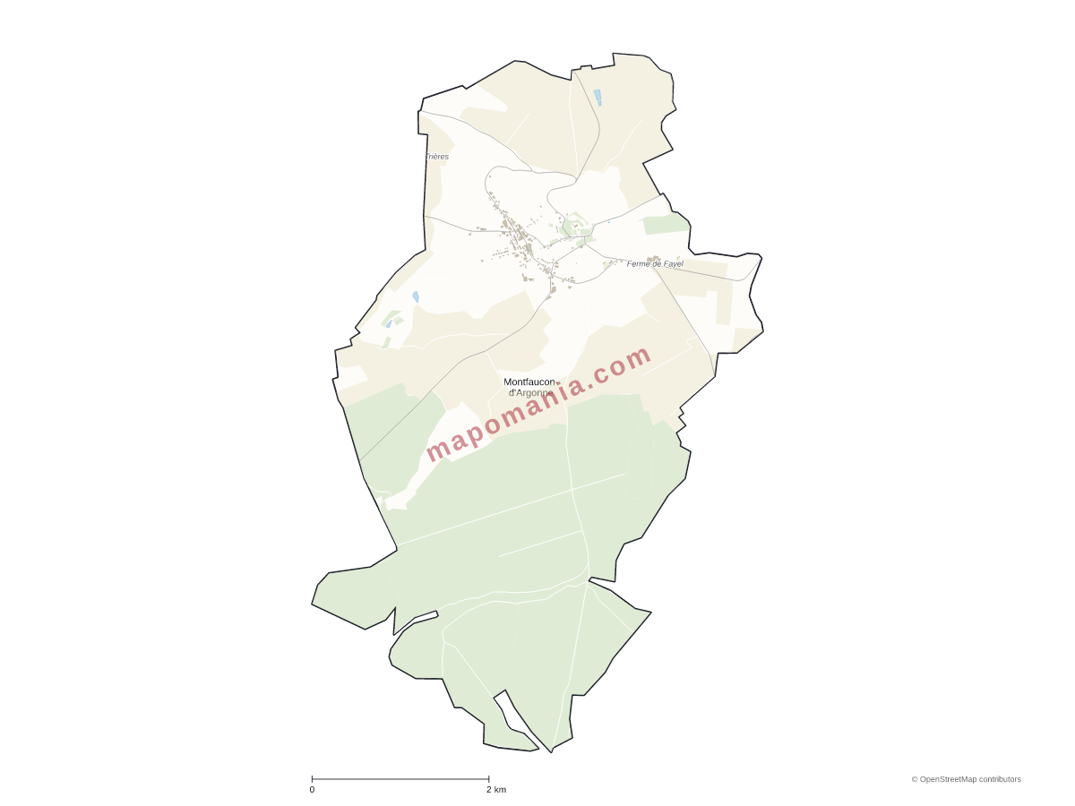 Carte de Montfaucon-d'Argonne à personnaliser