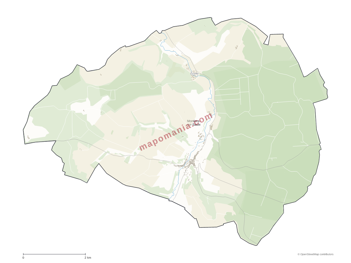 Carte de Montiers-sur-Saulx à personnaliser