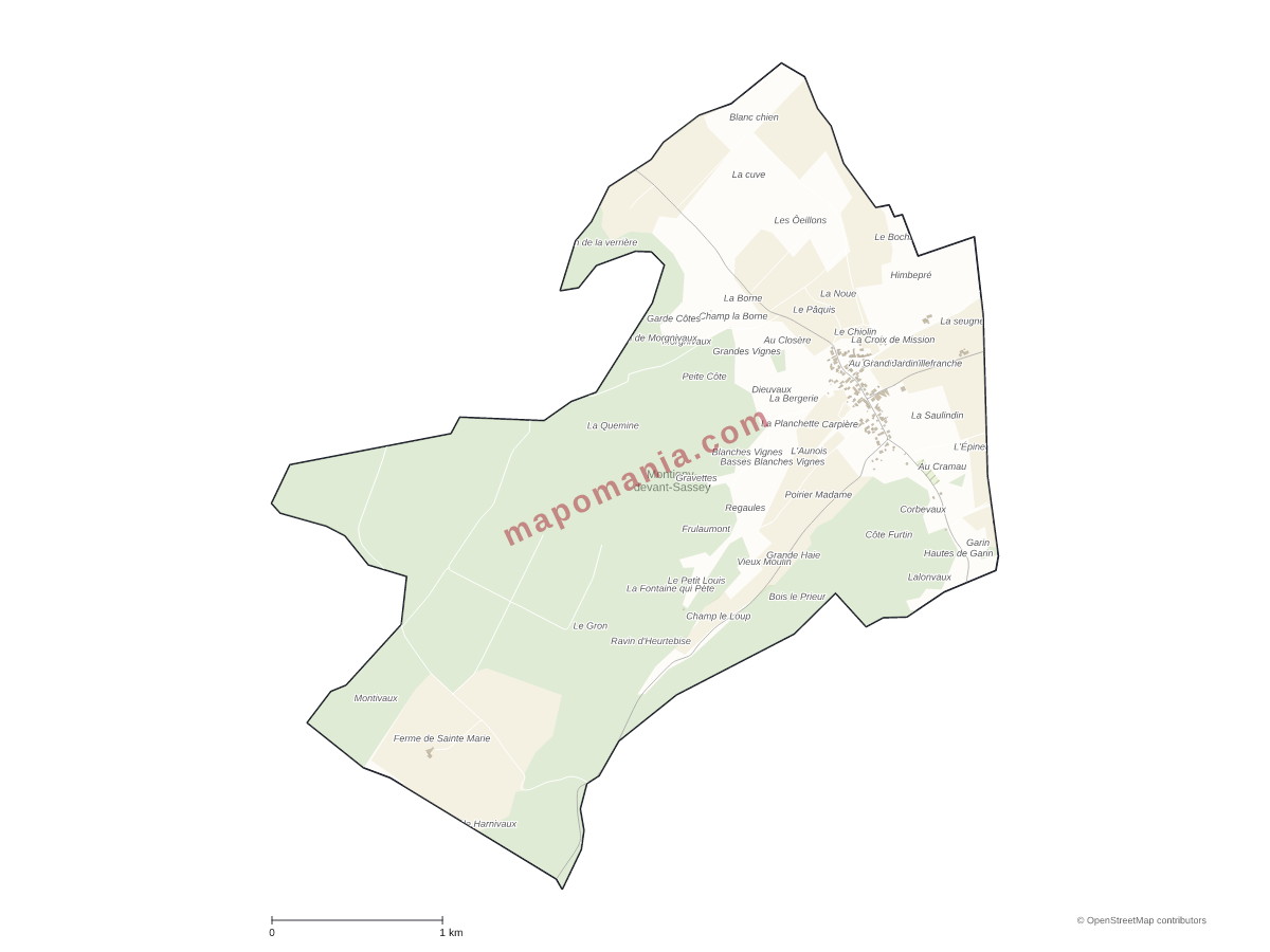 Carte de Montigny-devant-Sassey à personnaliser