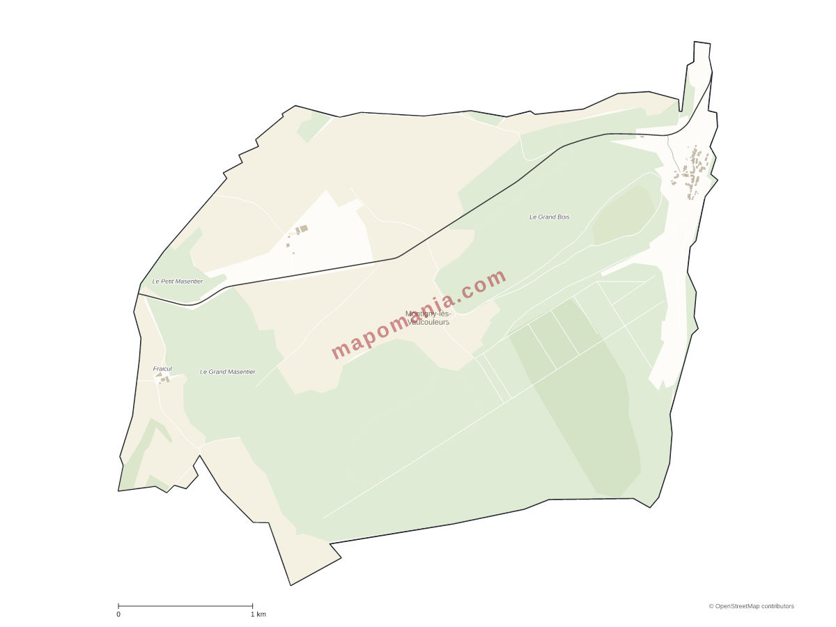 Carte de Montigny-lès-Vaucouleurs à personnaliser