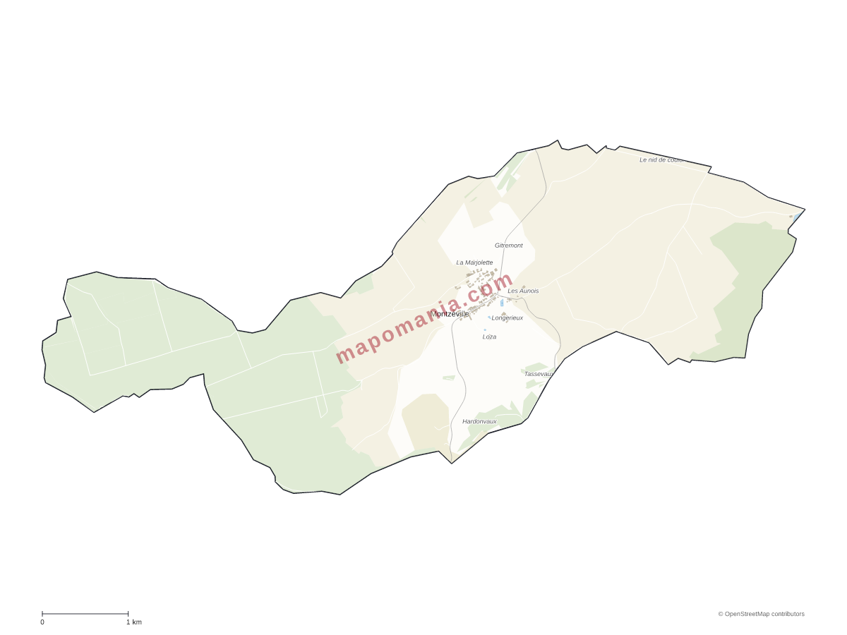 Carte de Montzéville à personnaliser