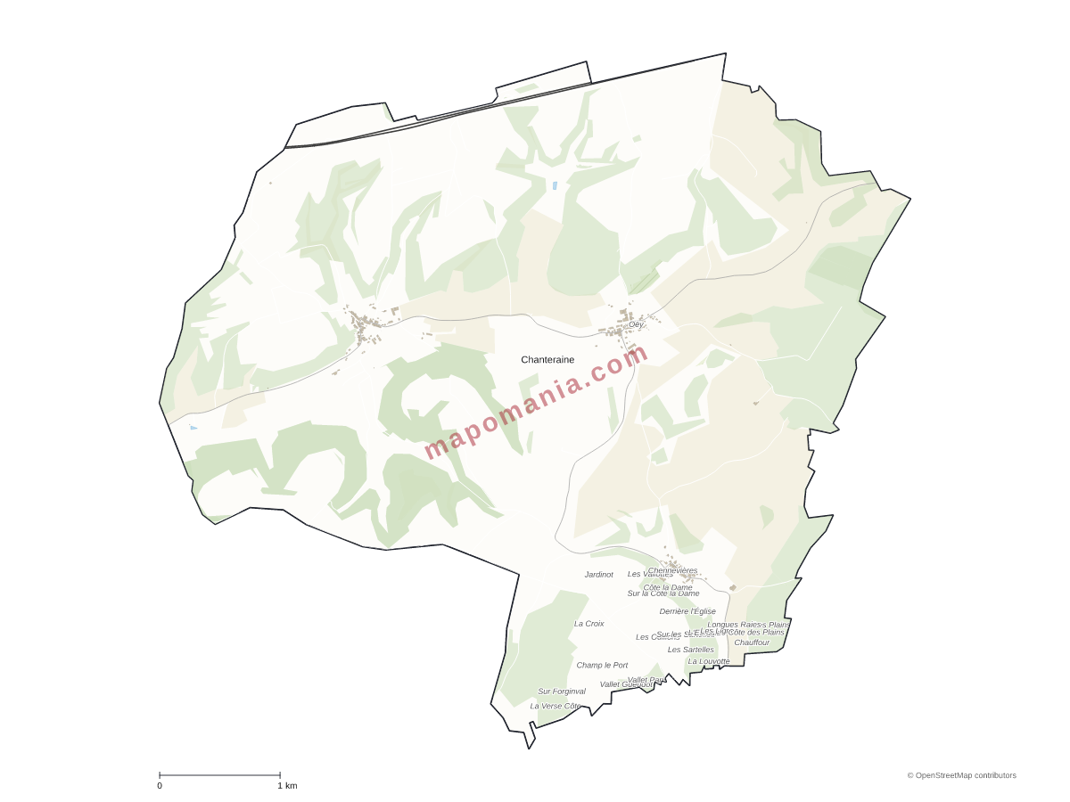 Carte de Chanteraine à personnaliser