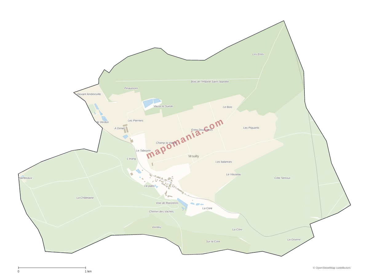 Carte de Mouilly à personnaliser