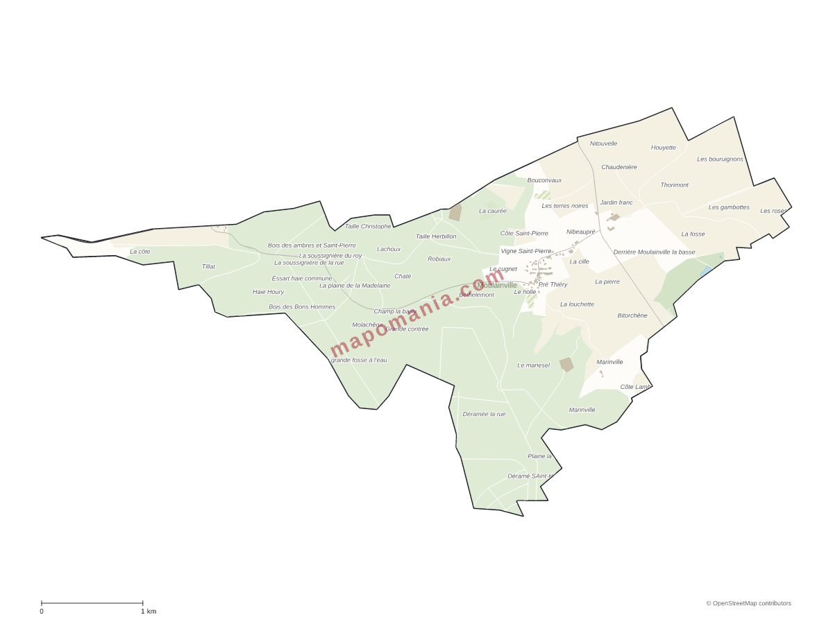 Carte de Moulainville à personnaliser