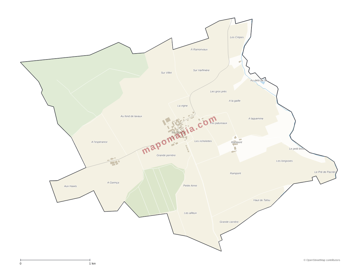 Carte de Muzeray à personnaliser