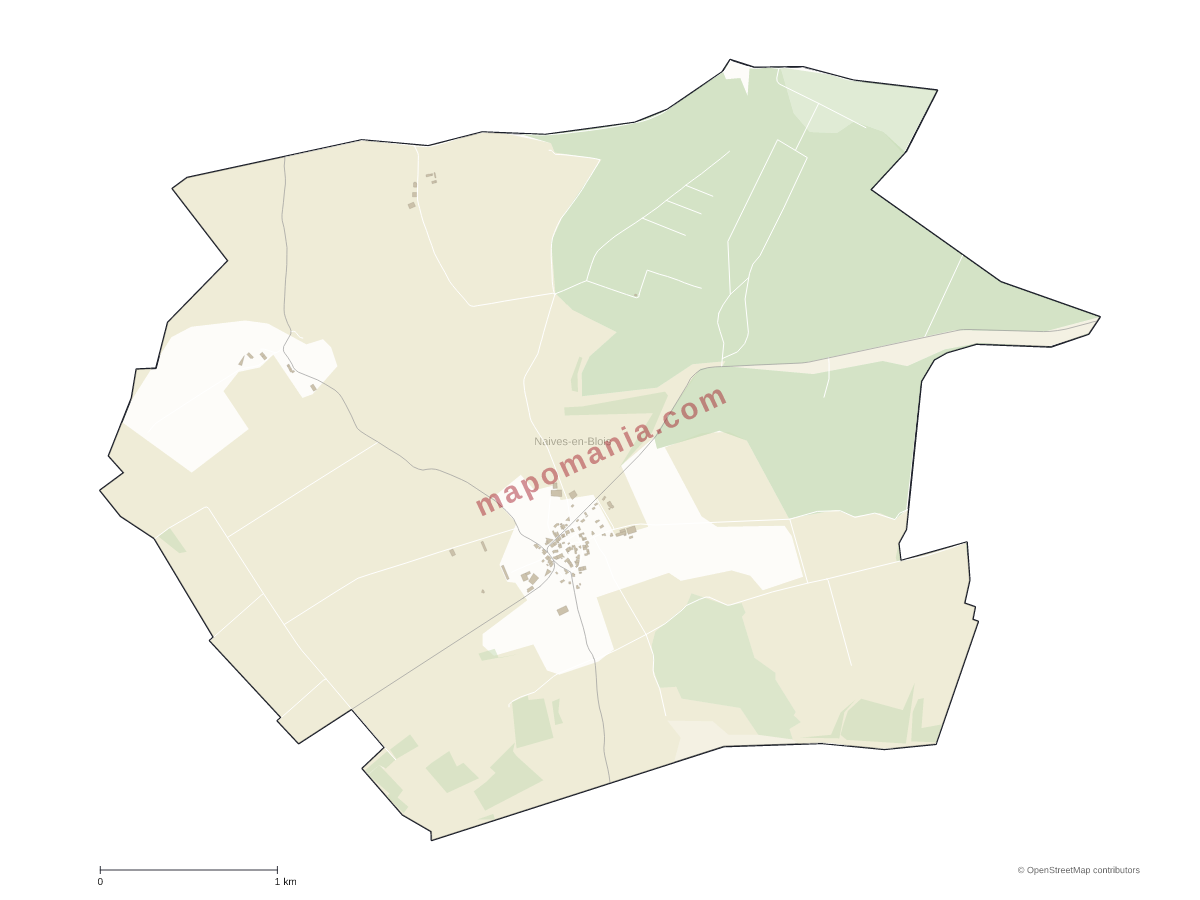 Carte de Naives-en-Blois à personnaliser