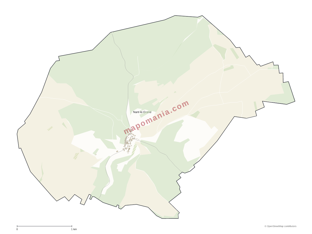 Carte de Nant-le-Grand à personnaliser