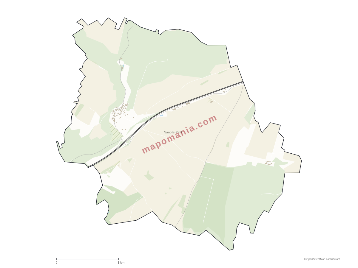 Carte de Nant-le-Petit à personnaliser