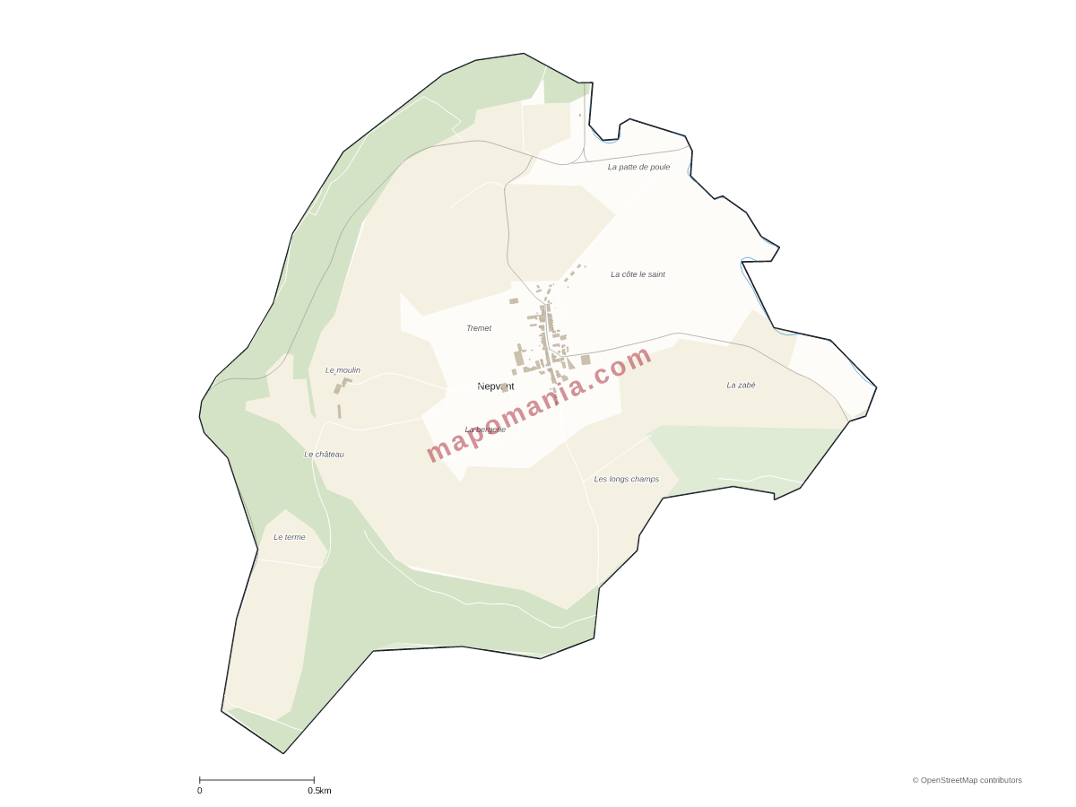 Carte de Nepvant à personnaliser