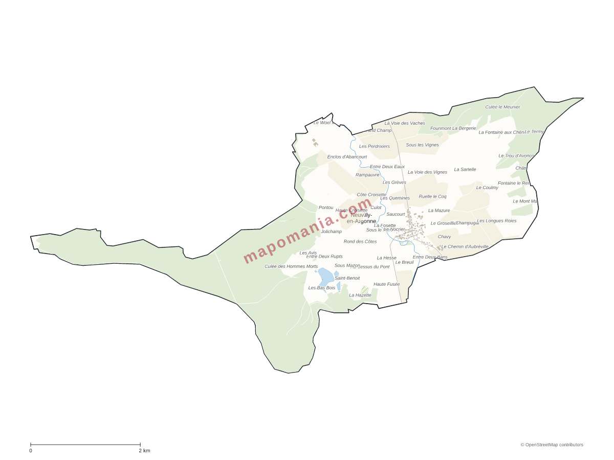 Carte de Neuvilly-en-Argonne à personnaliser