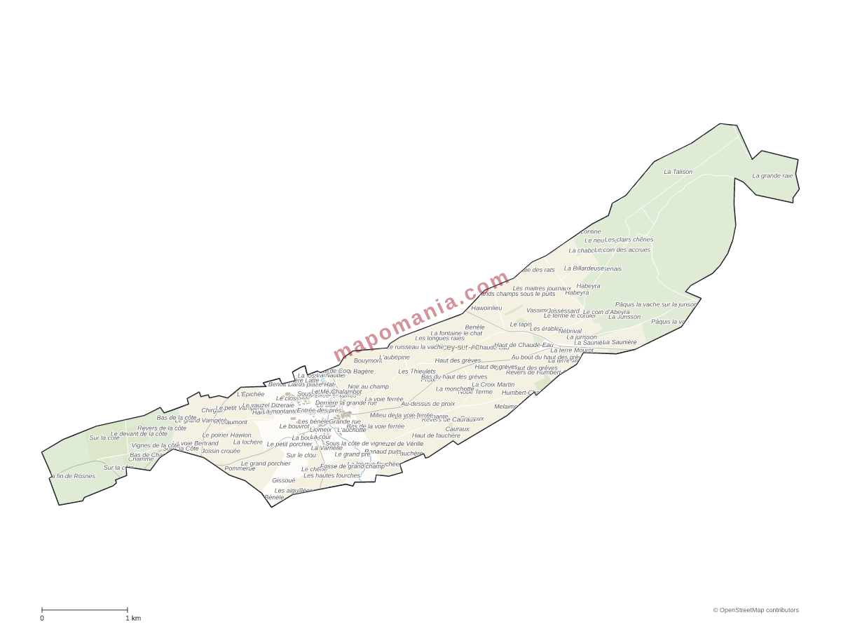 Carte de Nicey-sur-Aire à personnaliser