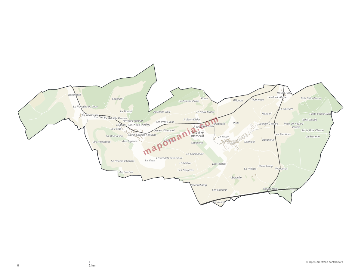Carte de Nixéville-Blercourt à personnaliser