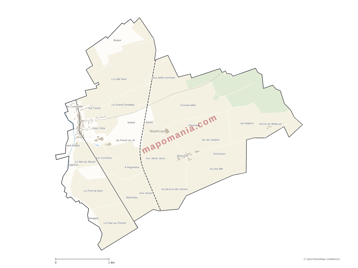 Carte de Nouillonpont à personnaliser