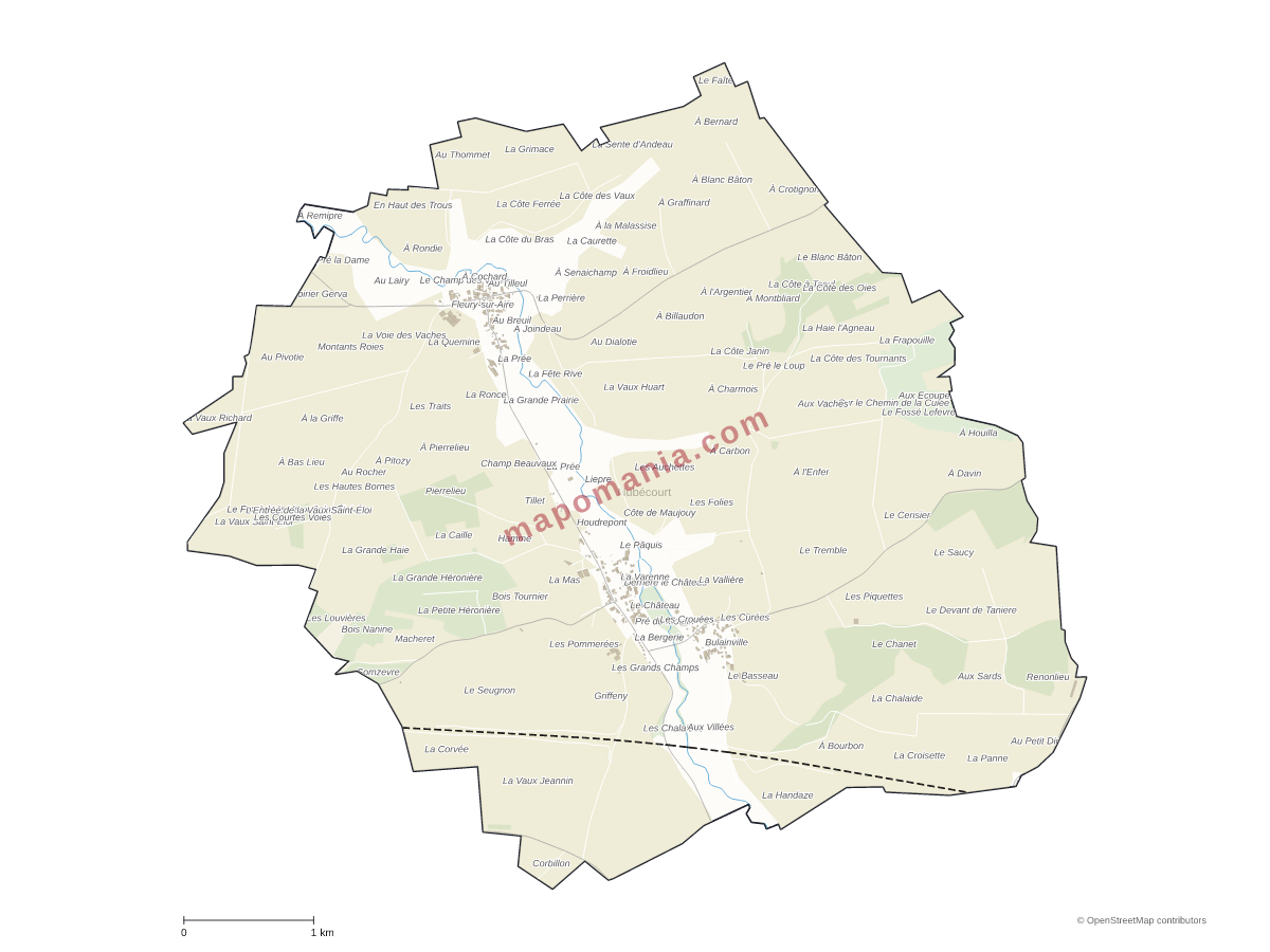 Carte de Nubécourt à personnaliser