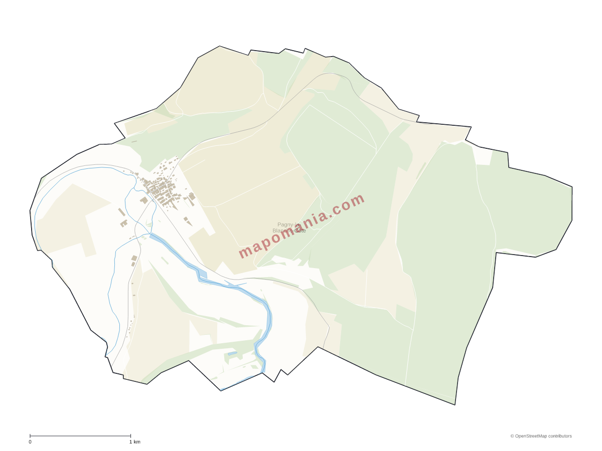 Carte de Pagny-la-Blanche-Côte à personnaliser