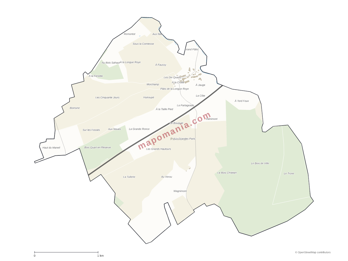 Carte de Parfondrupt à personnaliser