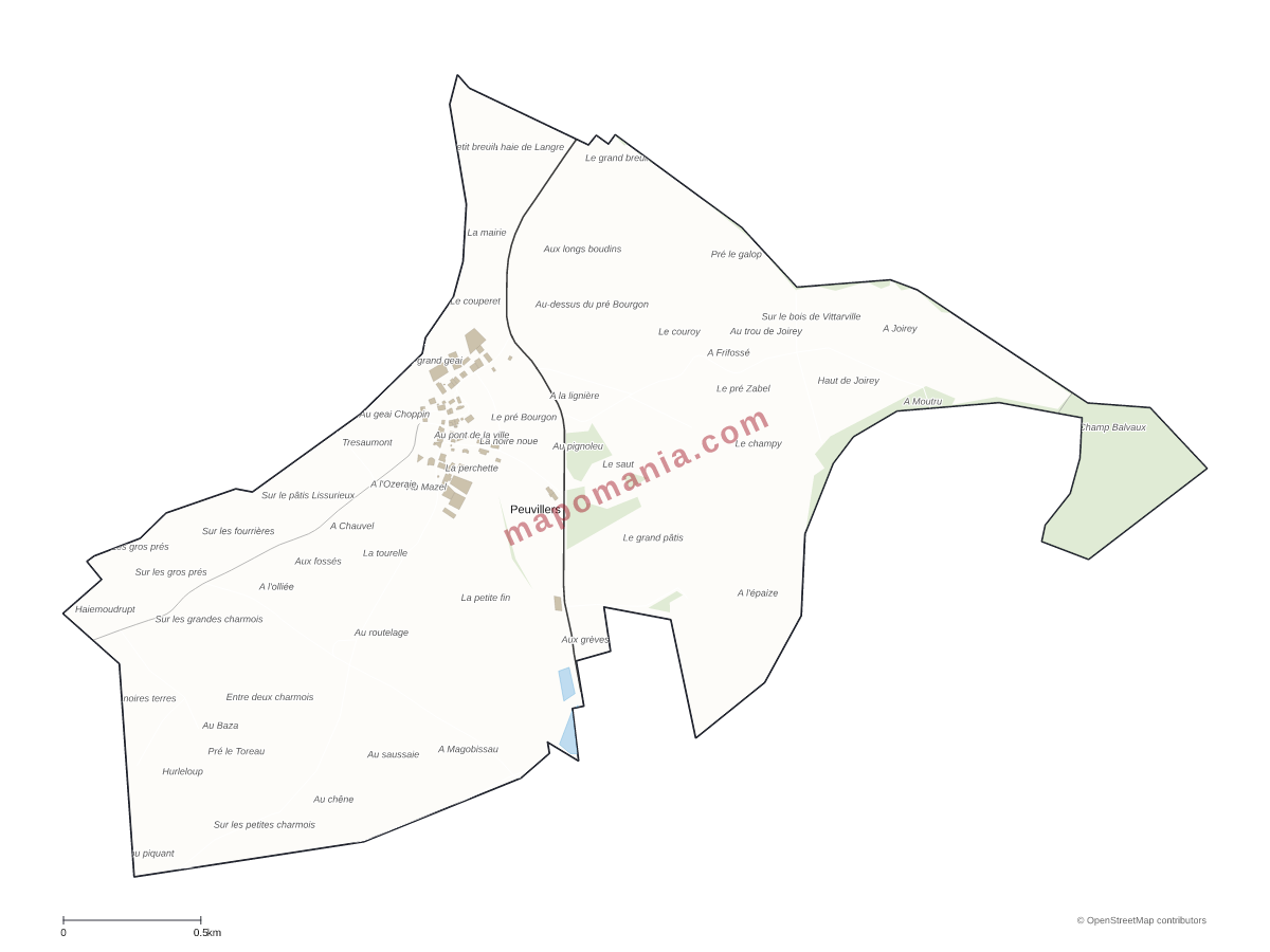Carte de Peuvillers à personnaliser