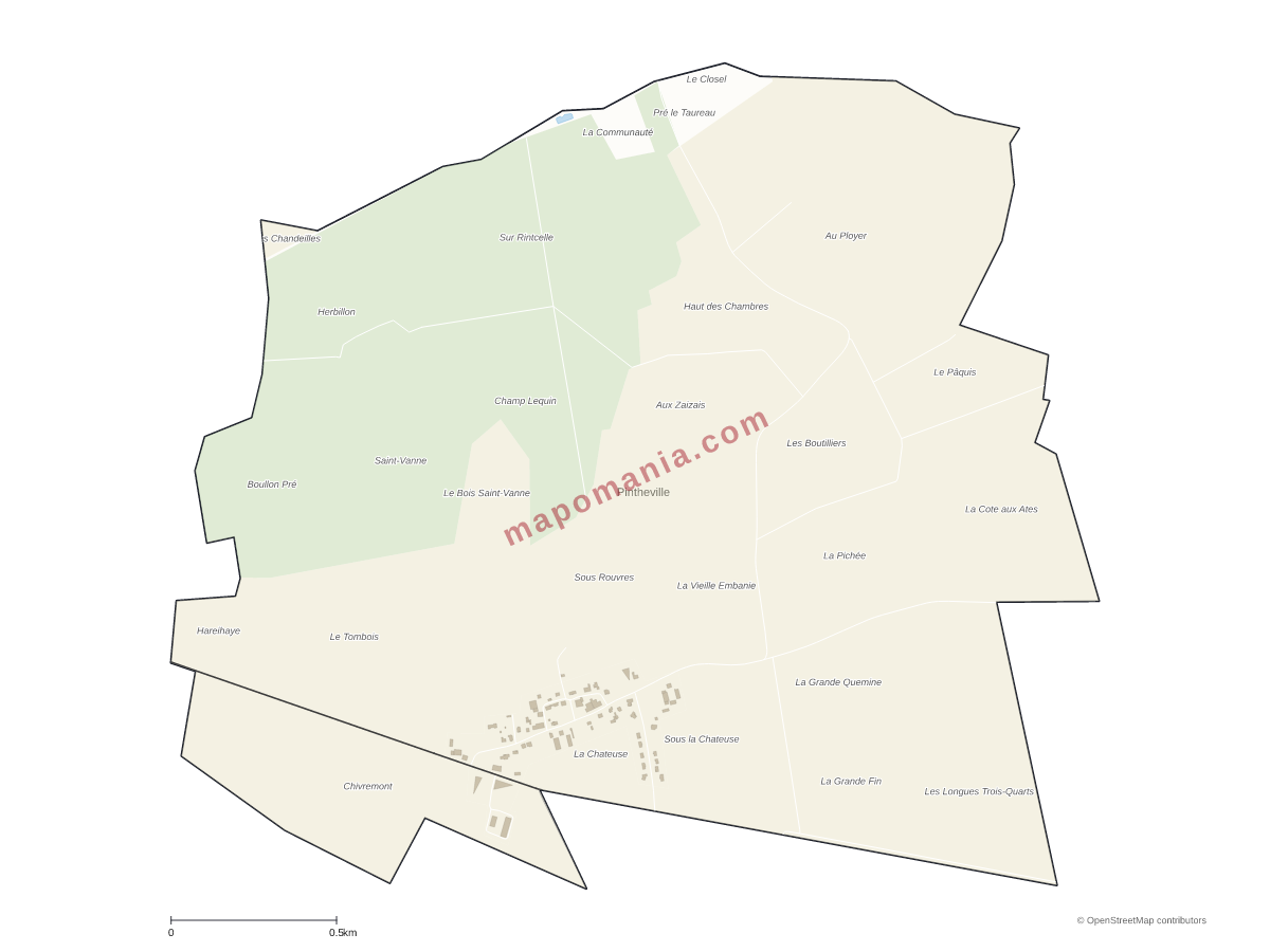 Carte de Pintheville à personnaliser