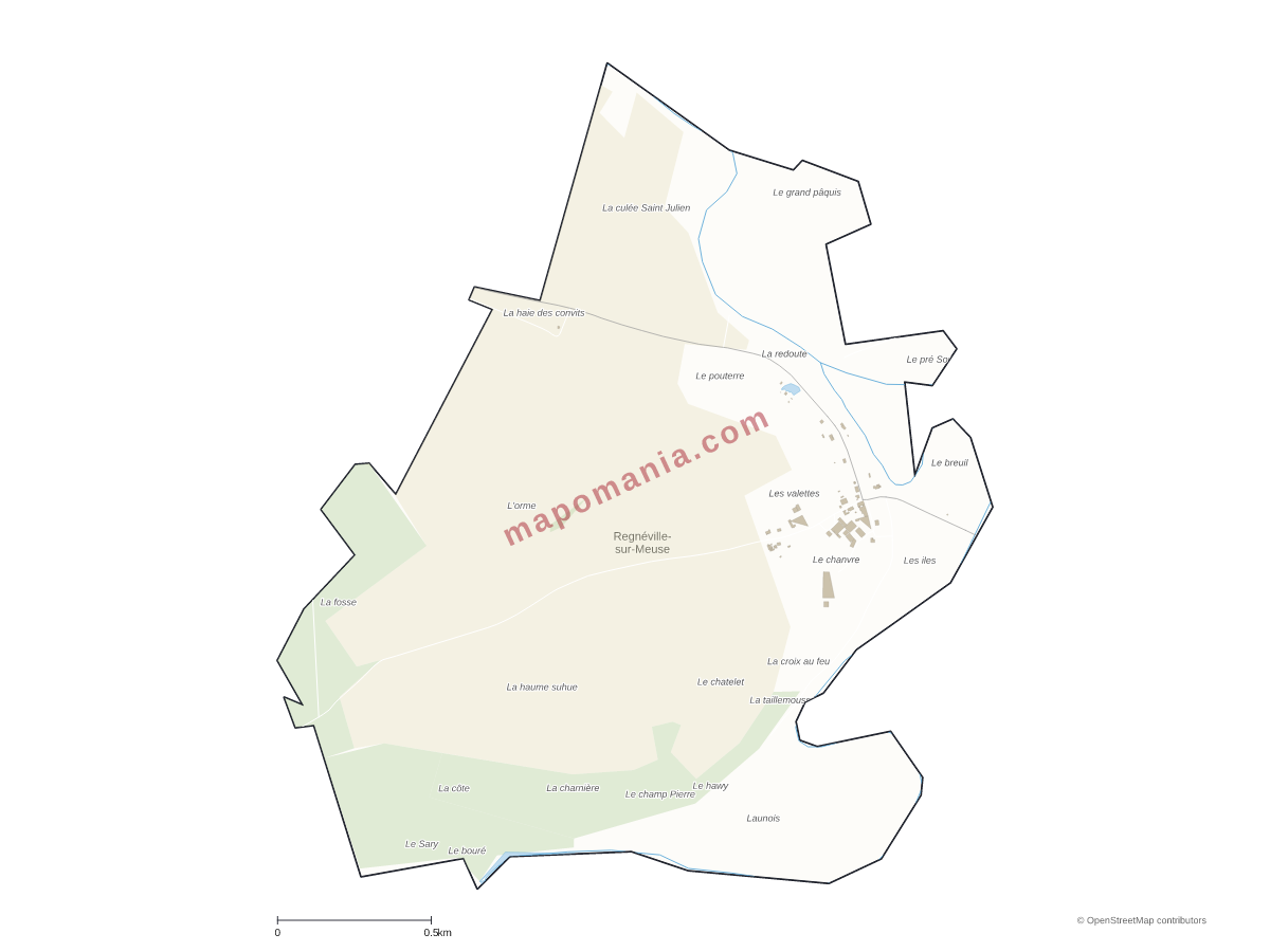 Carte de Regnéville-sur-Meuse à personnaliser