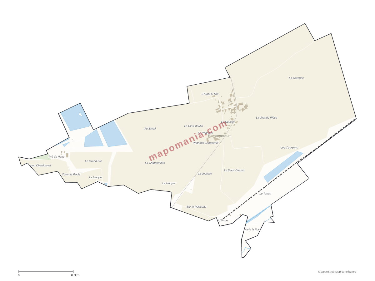 Carte de Remennecourt à personnaliser