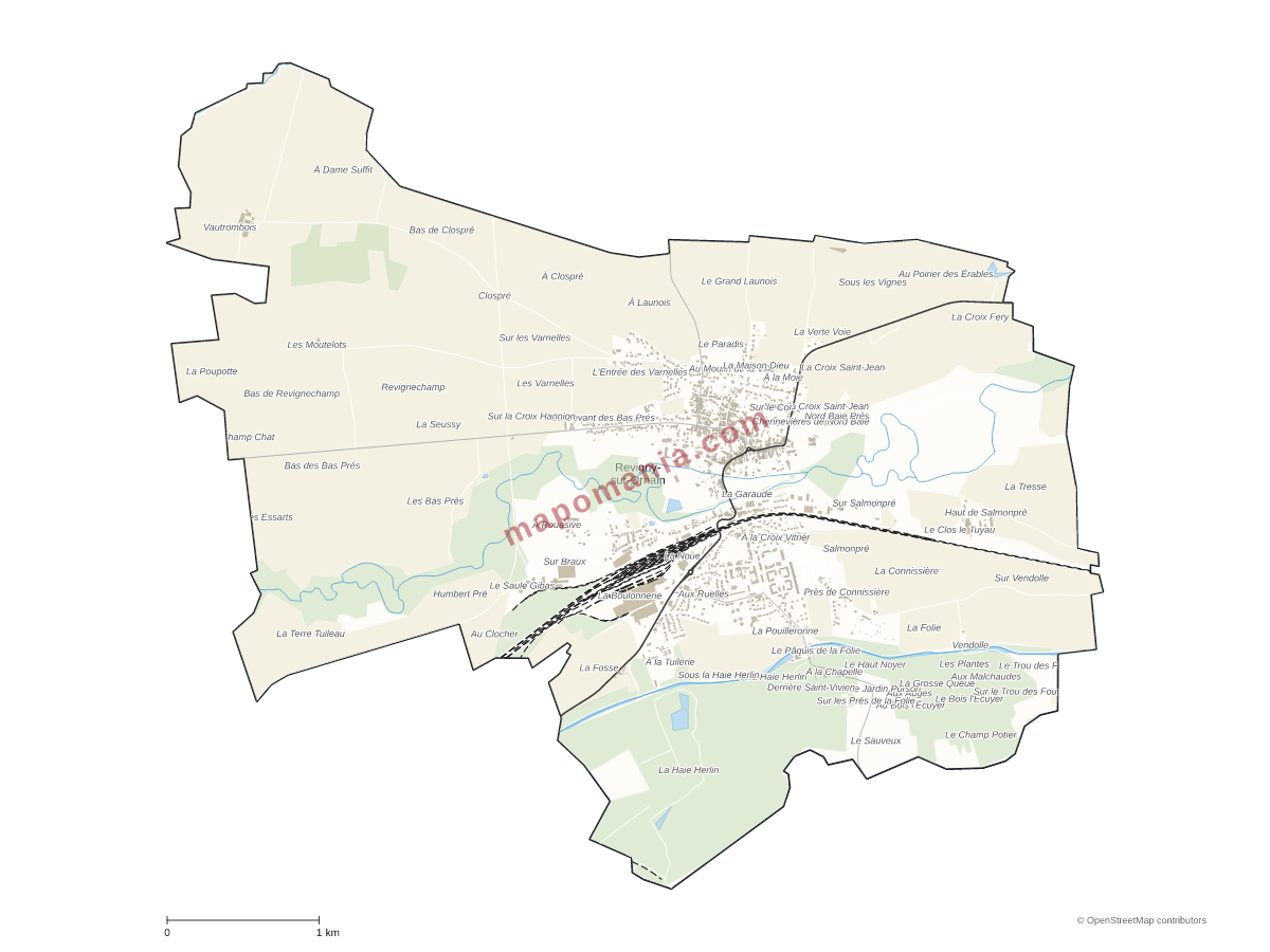 Carte de Revigny-sur-Ornain à personnaliser