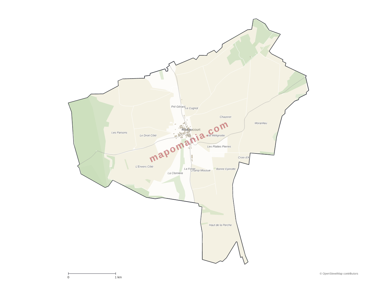 Carte de Ribeaucourt à personnaliser