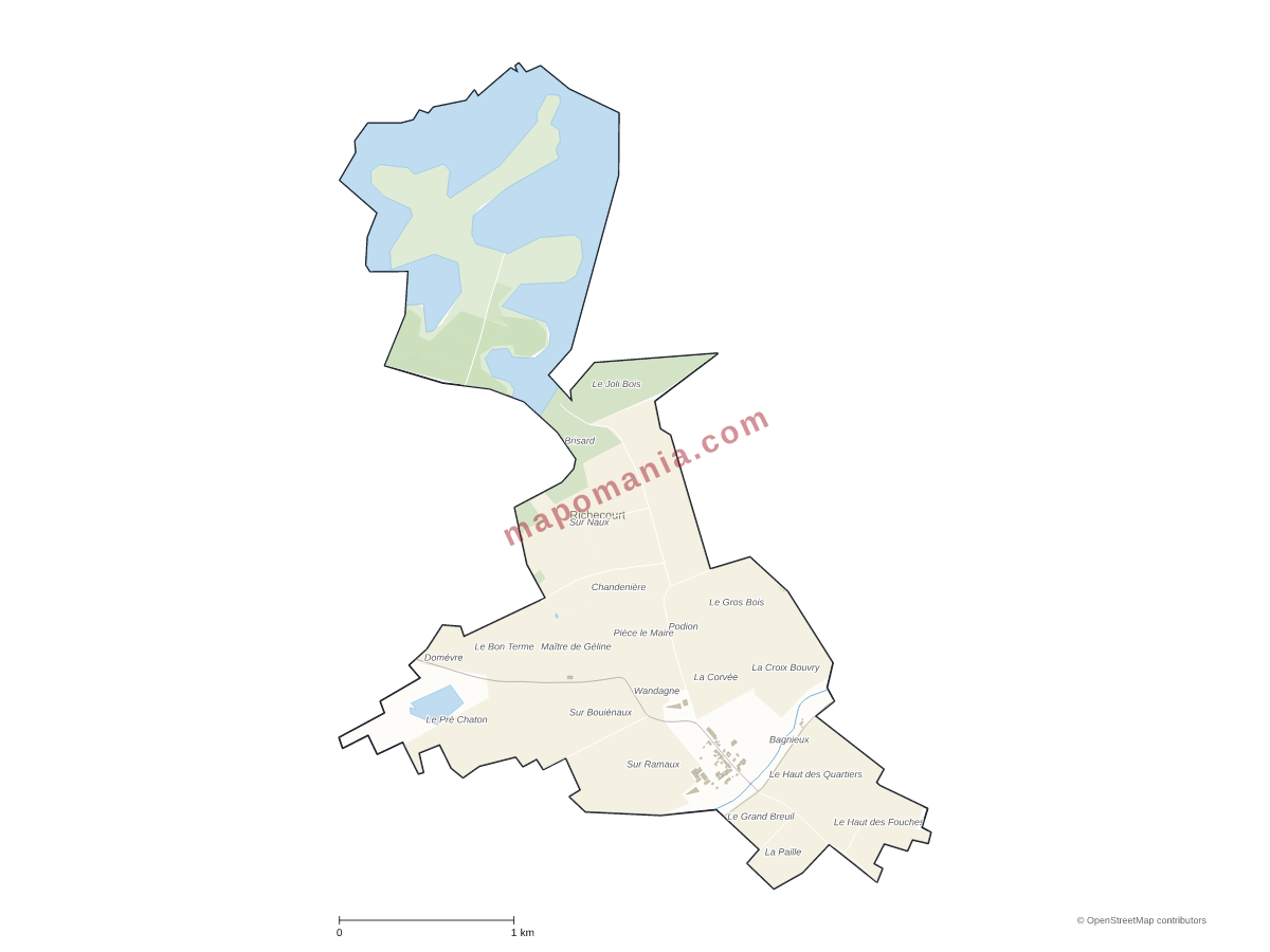 Carte de Richecourt à personnaliser
