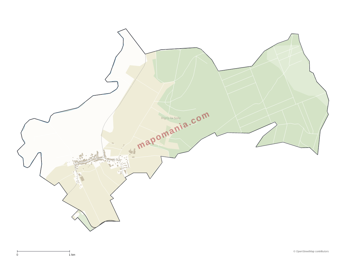 Carte de Rigny-la-Salle à personnaliser
