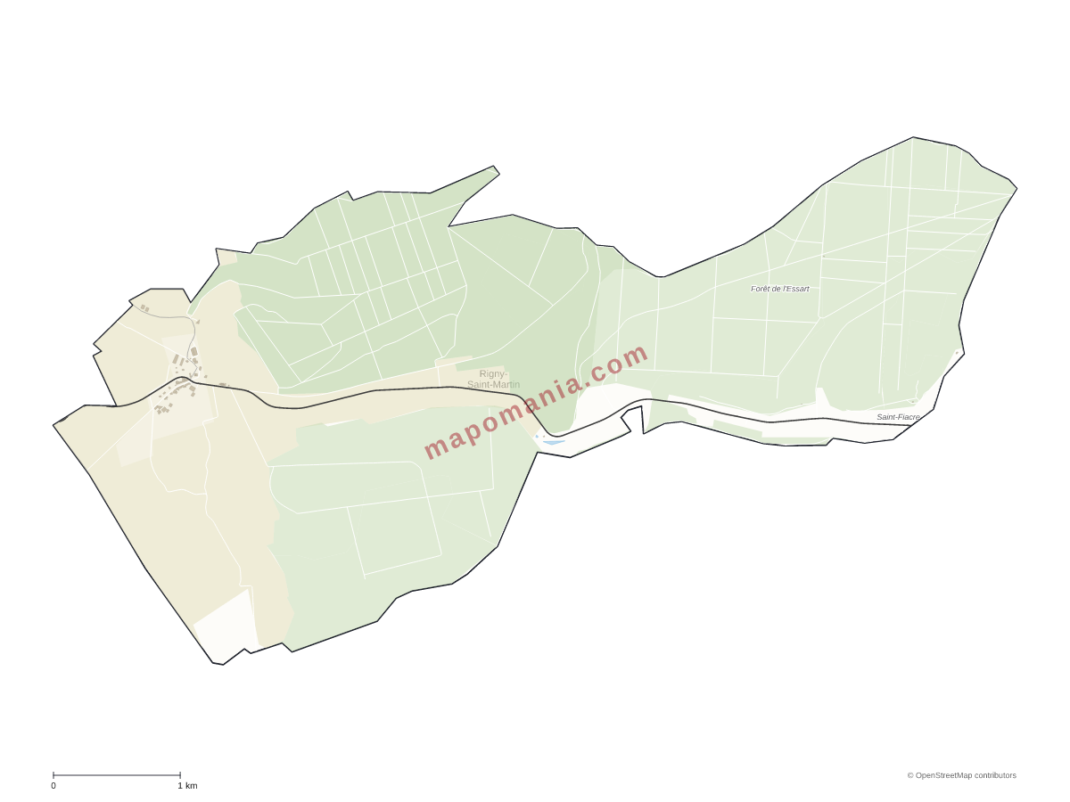 Carte de Rigny-Saint-Martin à personnaliser