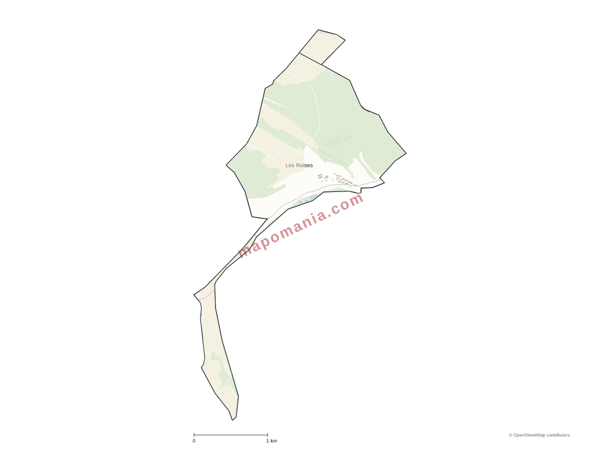 Carte de Les Roises à personnaliser