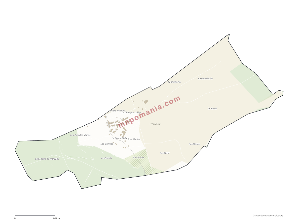 Carte de Ronvaux à personnaliser