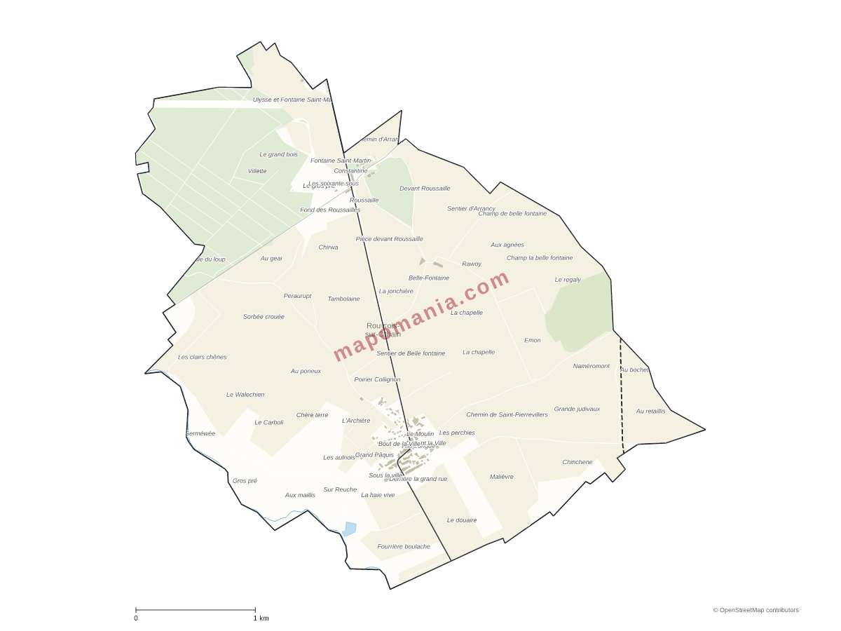 Carte de Rouvrois-sur-Othain à personnaliser
