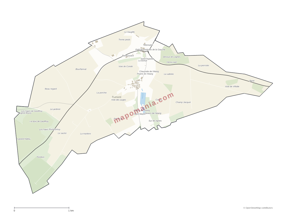 Carte de Rumont à personnaliser
