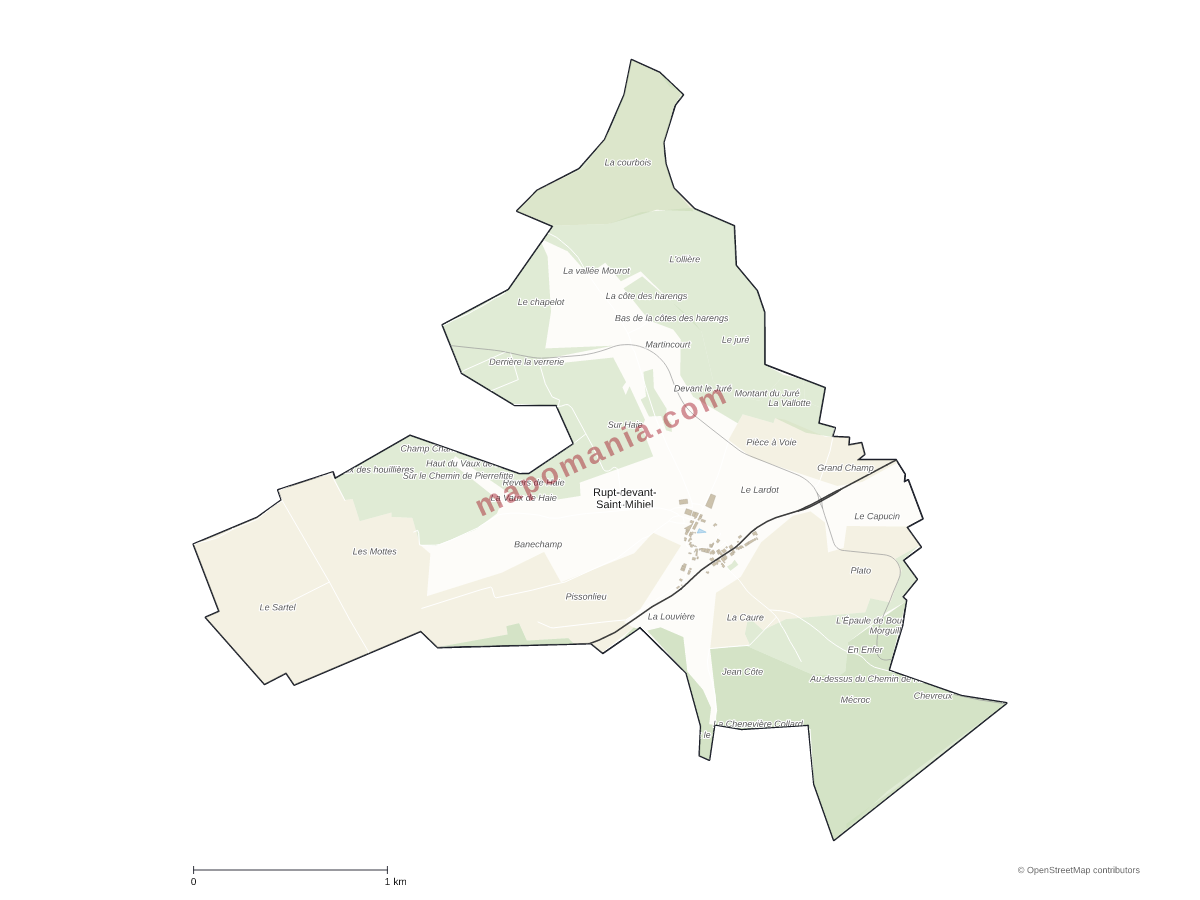Carte de Rupt-devant-Saint-Mihiel à personnaliser