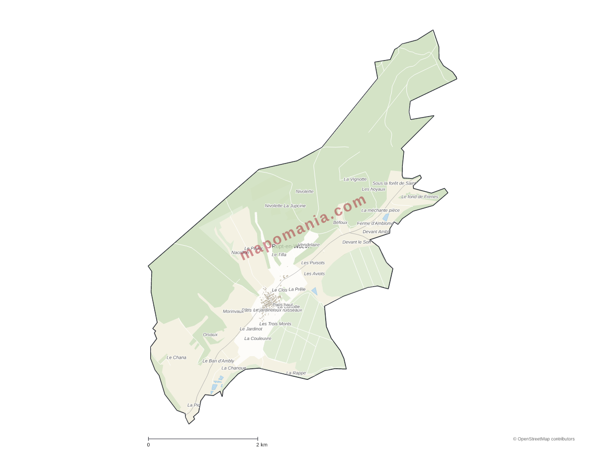 Carte de Rupt-en-Woëvre à personnaliser