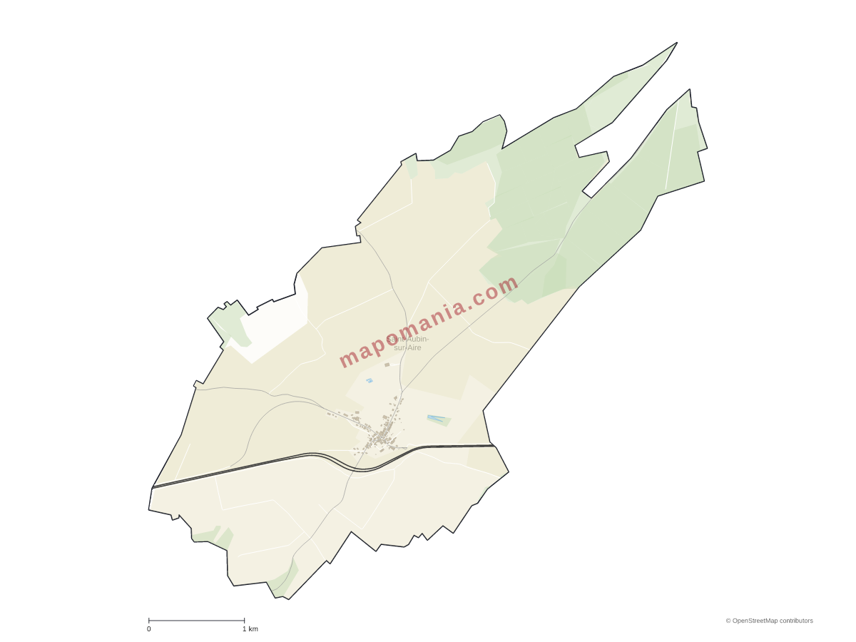 Carte de Saint-Aubin-sur-Aire à personnaliser