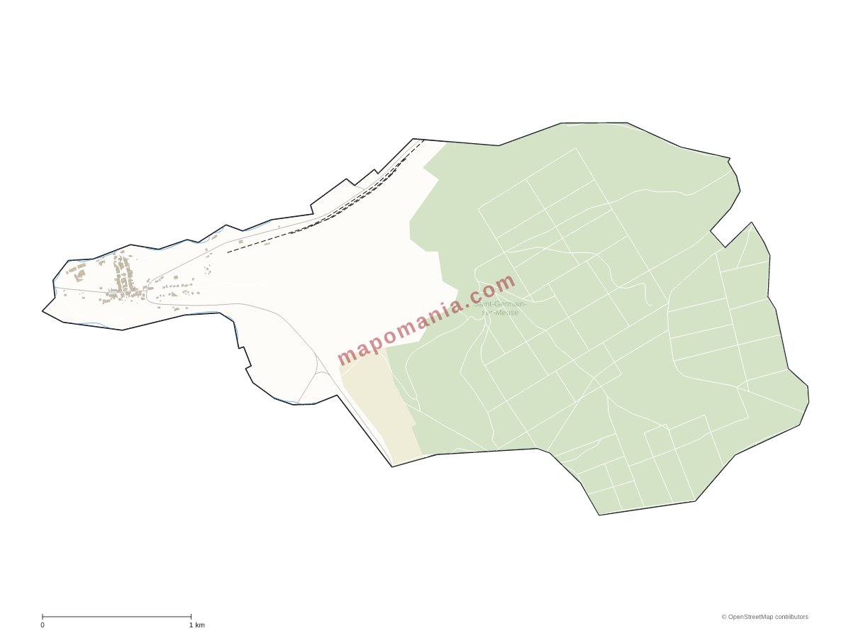 Carte de Saint-Germain-sur-Meuse à personnaliser