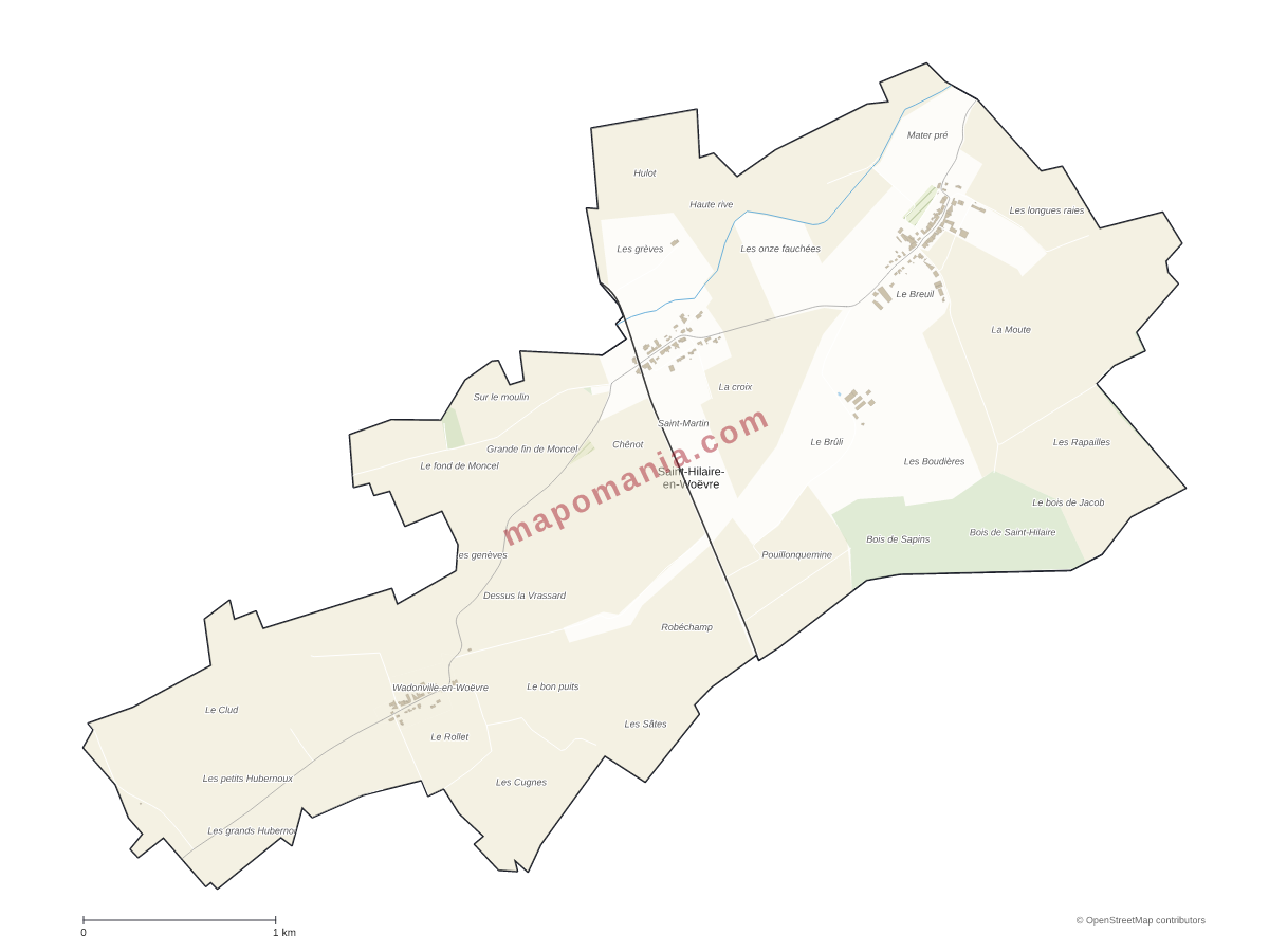 Carte de Saint-Hilaire-en-Woëvre à personnaliser