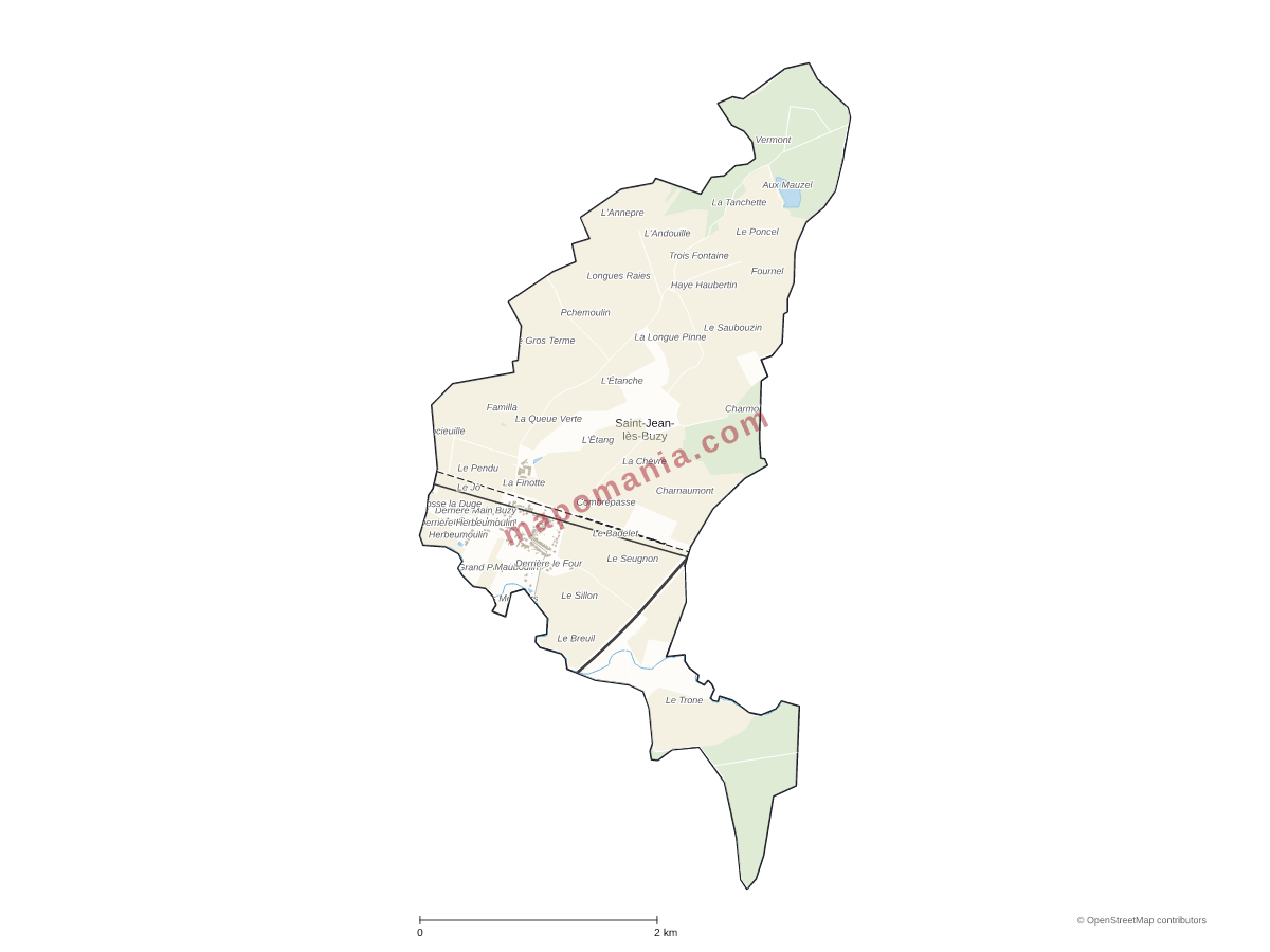 Carte de Saint-Jean-lès-Buzy à personnaliser